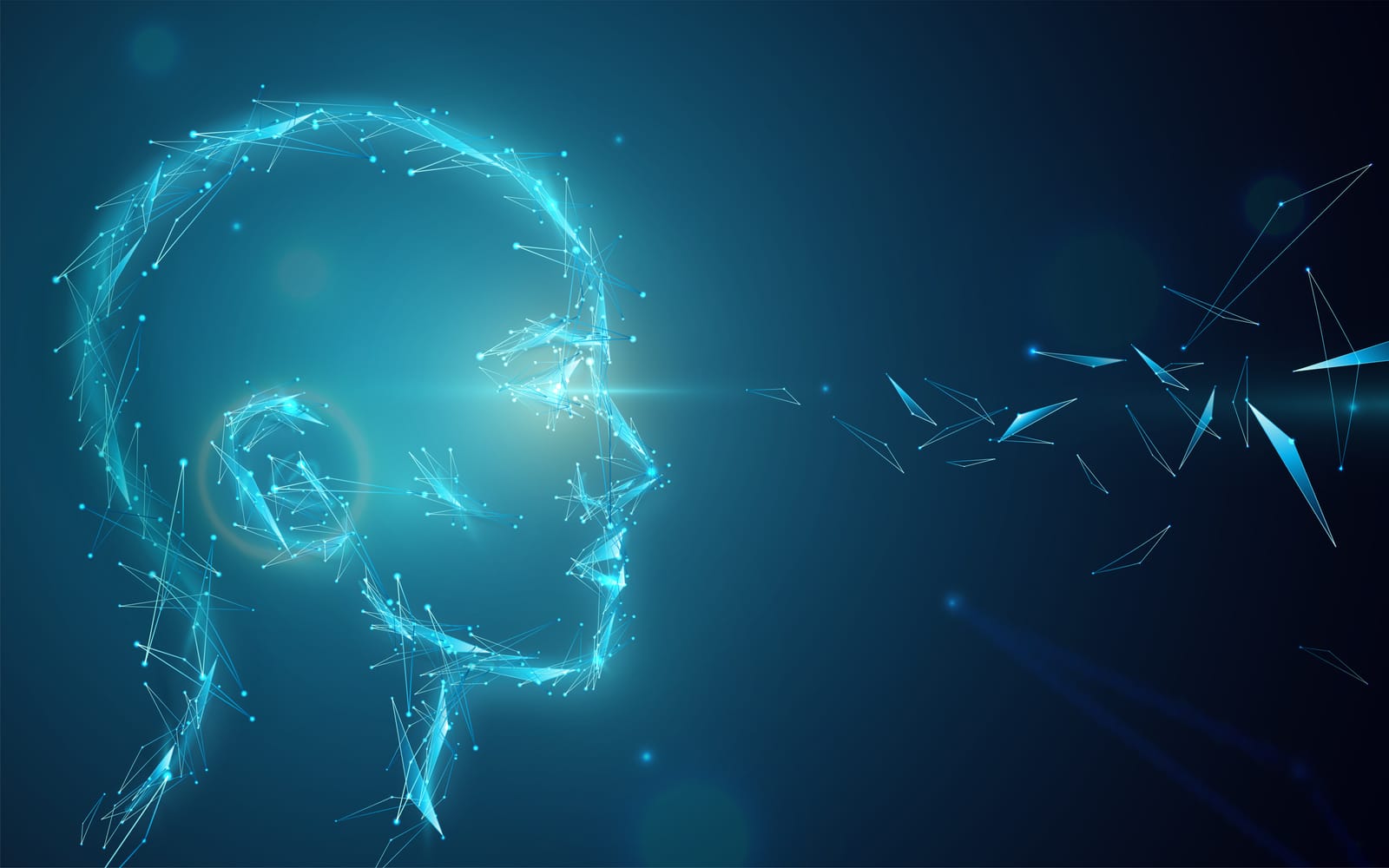 Glowing neural network visualization illustrating generative artificial intelligence concepts